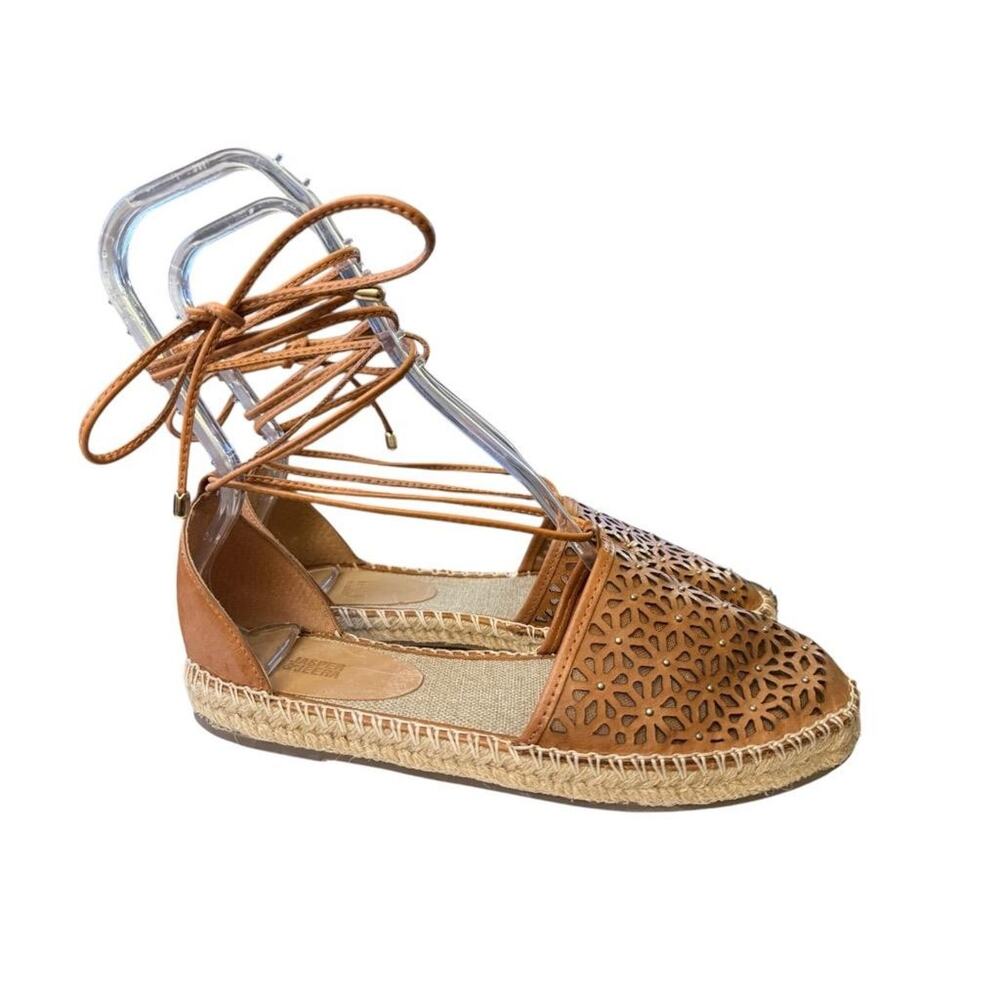 Jasper & Jeera Aquazzura Anthropologie Leather Espadrille Flat Women size 8
